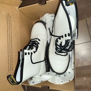 Dr. Martens White and Black Chunky Sole Boots